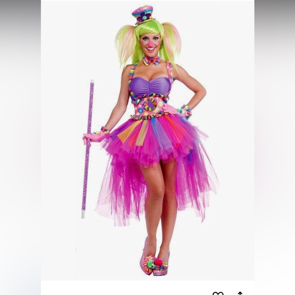 Spirit Rubies Multicolor Tutu Lulu Clown Costume